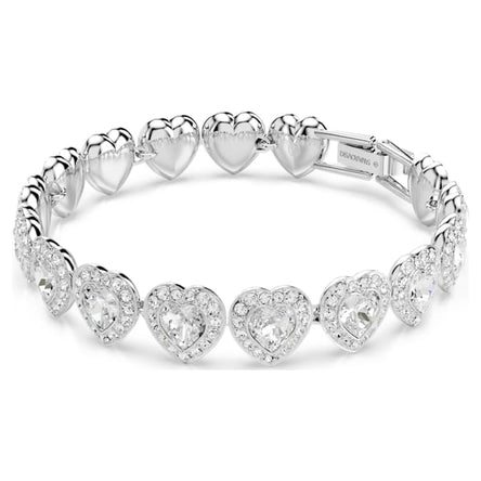 Ariana Grande x Swarovski Tennis bracelet Mixed cuts, Heart, White, Rhodium plated