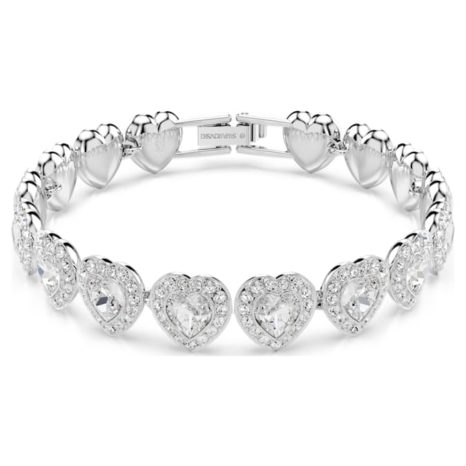 Ariana Grande x Swarovski Tennis bracelet Mixed cuts, Heart, White, Rhodium plated