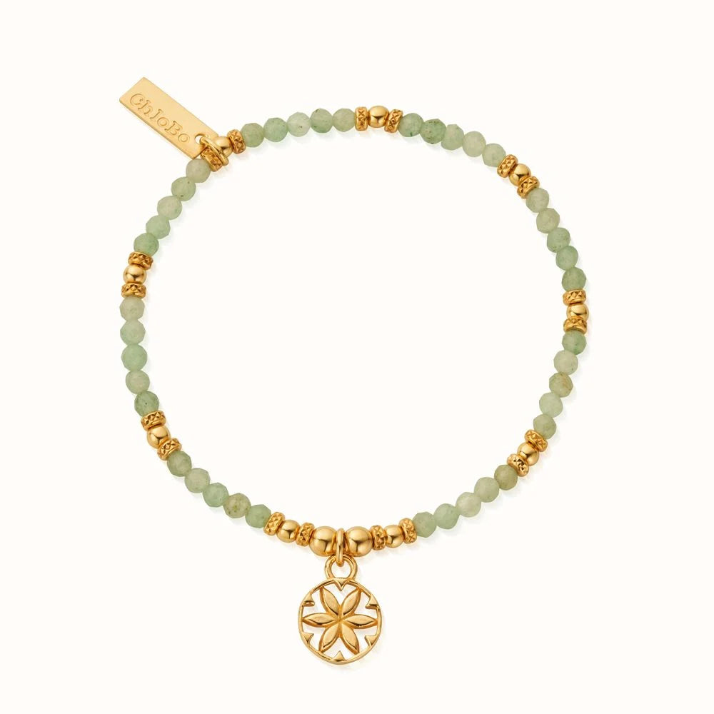 Chlobo  Gold Flower Mandala Aventurine Bracelet