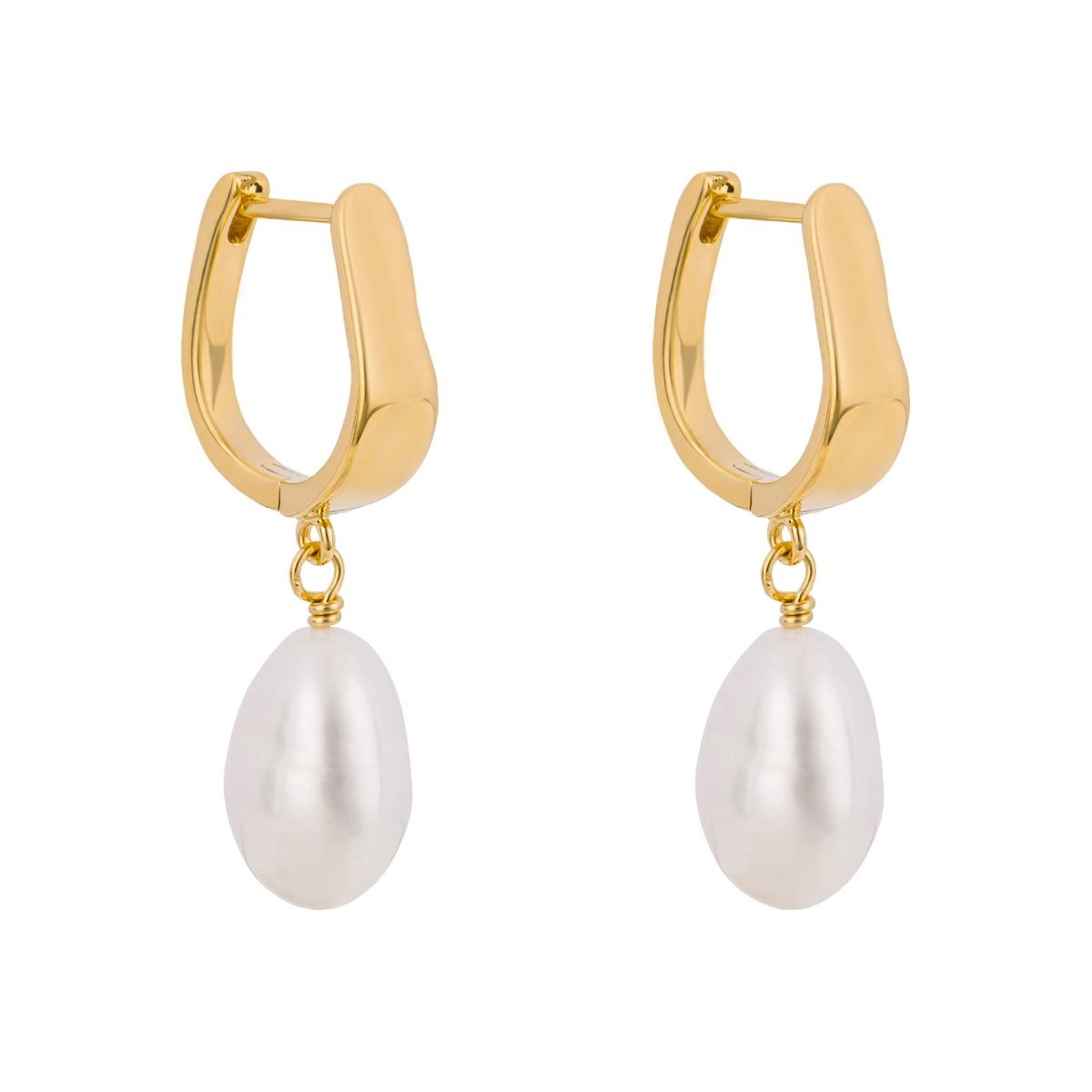 Fiorelli Baroque Freshwater Pearl Charm Hoop Earrings