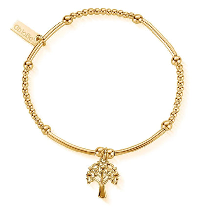 ChloBo Gold Cute Mini Heart Tree Of Life Bracelet