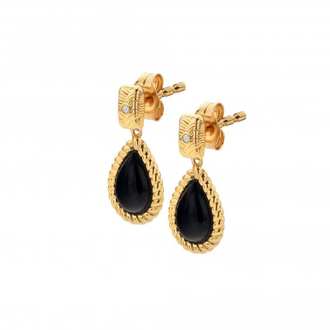 HD X JJ Black onyx Oval Earrings