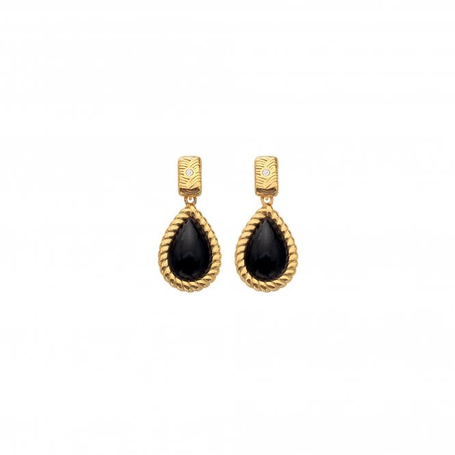 HD X JJ Black onyx Oval Earrings