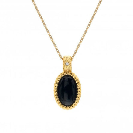 HD X JJ Black Onyx Oval Pendant