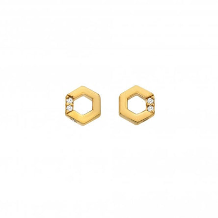 HD X JJ Hexagon White Topaz Earrings