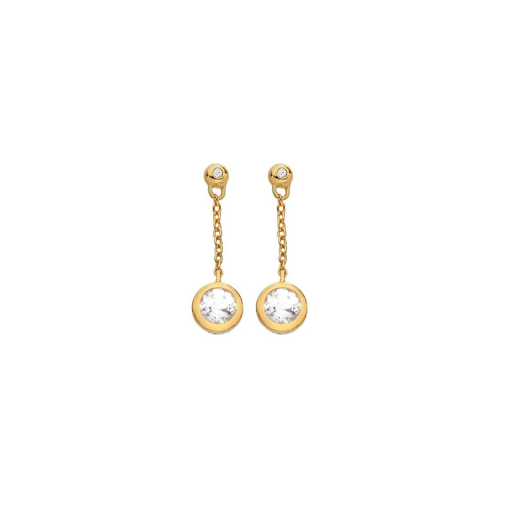 HDXGEM Droplet Chain Earrings - White Topaz