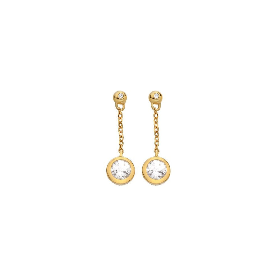 HDXGEM Droplet Chain Earrings - White Topaz