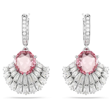 Swarovski Idyllia drop earrings Shell, Pink, Rhodium plated