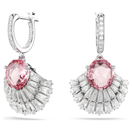 Swarovski Idyllia drop earrings Shell, Pink, Rhodium plated