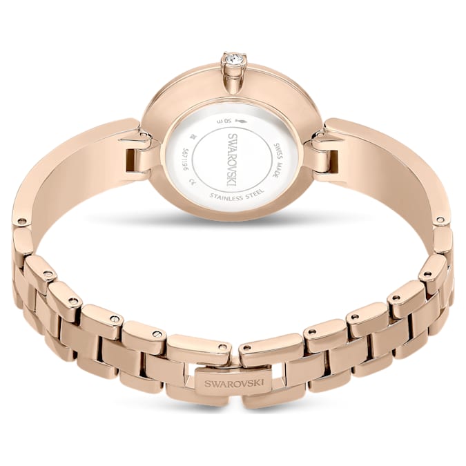 Swarovski Illumina watch Swiss Made, Metal bracelet, Gold tone, Champagne gold-tone finish