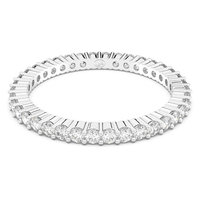 Swarovski Matrix Vittore ring Round cut, White, Silver-tone finish