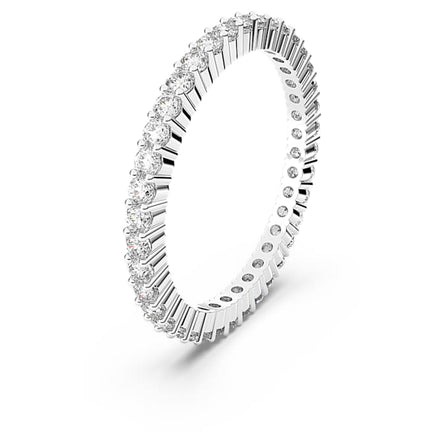 Swarovski Matrix Vittore ring Round cut, White, Silver-tone finish