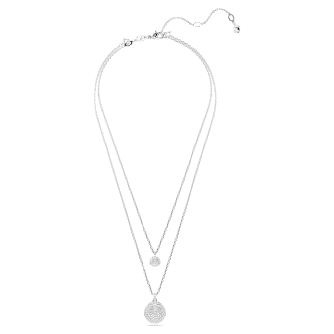 Swaorvski Sublima layered pendant White, Rhodium plated