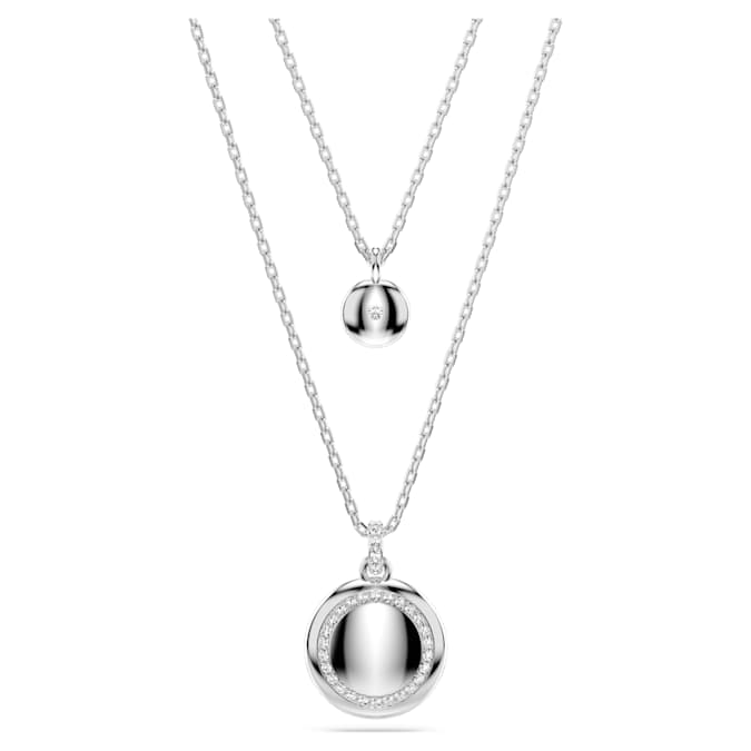 Swaorvski Sublima layered pendant White, Rhodium plated