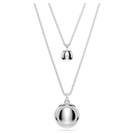 Swaorvski Sublima layered pendant White, Rhodium plated