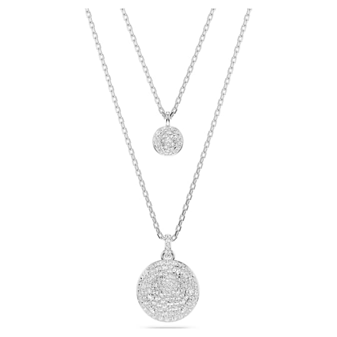 Swaorvski Sublima layered pendant White, Rhodium plated