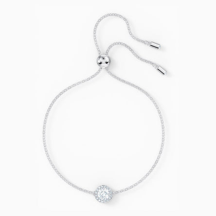 Swarovski Angelic Round Bracelet, White, Rhodium Plated