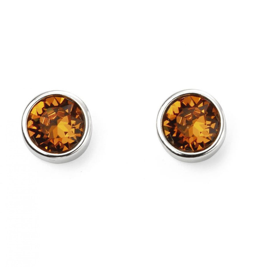 Gecko November Birthstone Topaz Crystal Stud Earrings