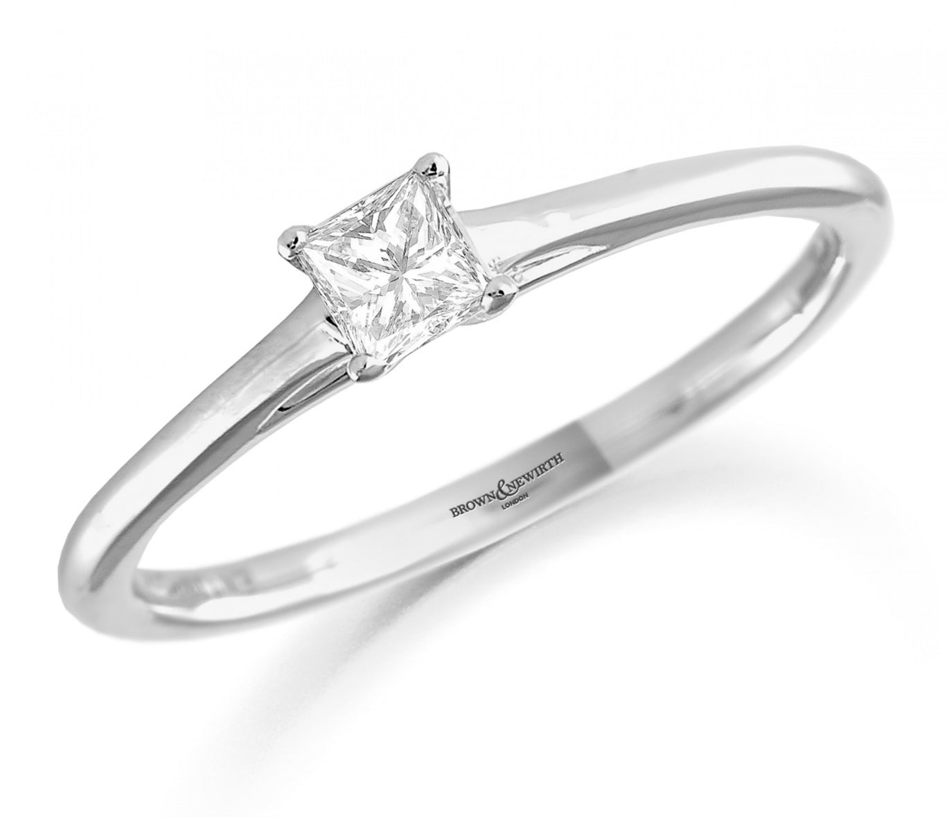 9ct White Gold Princess Engagement Ring