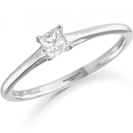 9ct White Gold Princess Engagement Ring