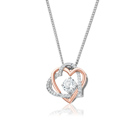 Clogau Always in My Heart White Topaz Pendant