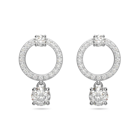 Swarovski Attract Circle Hoop Earrings, Rhodium Plated