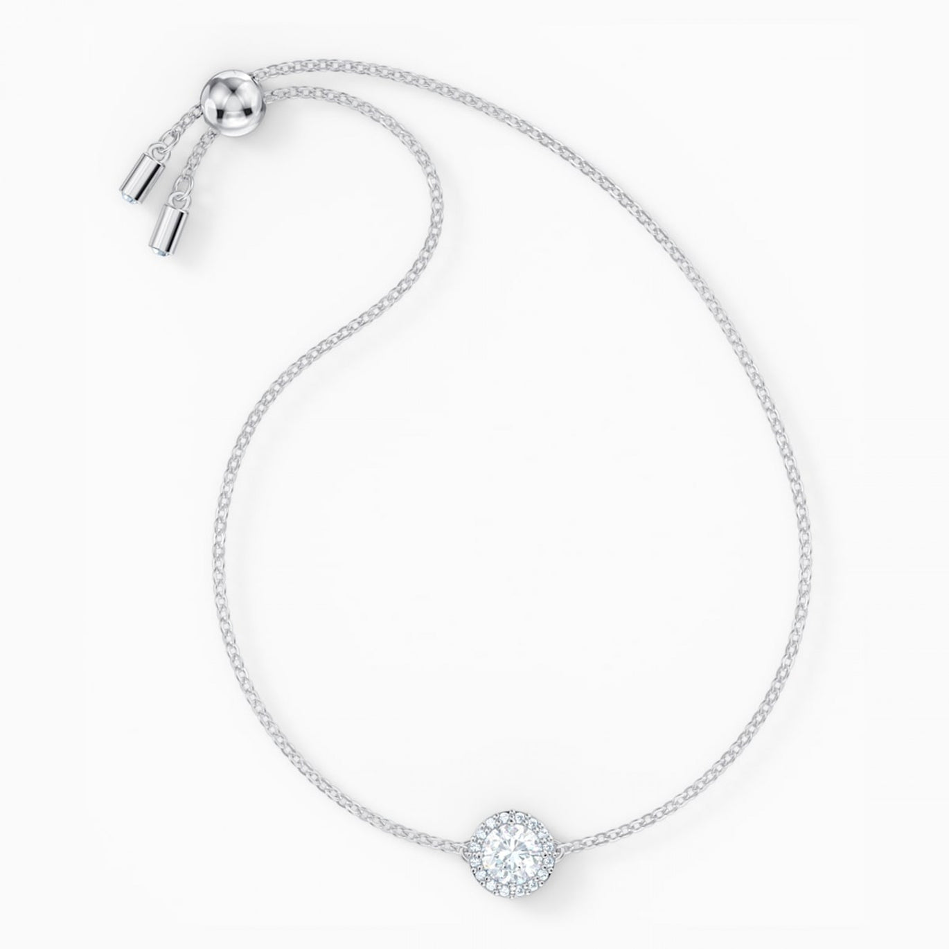 Swarovski Angelic Round Bracelet, White, Rhodium Plated