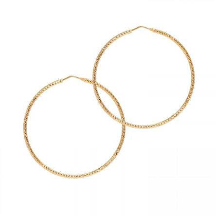 The Hoop Station La Roma Diamond-Cut Yellow Gold Hoops 56mm