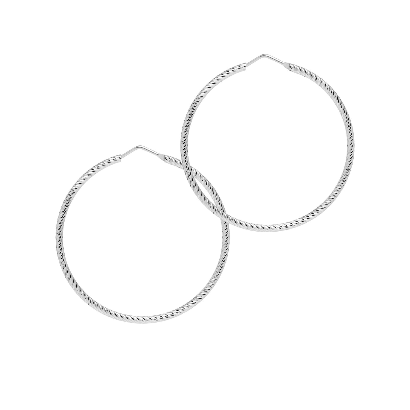 The Hoop Station La Roma Diamond-Cut Silver Hoops 45mm