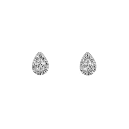 Gecko Silver teardrop Stud earrings