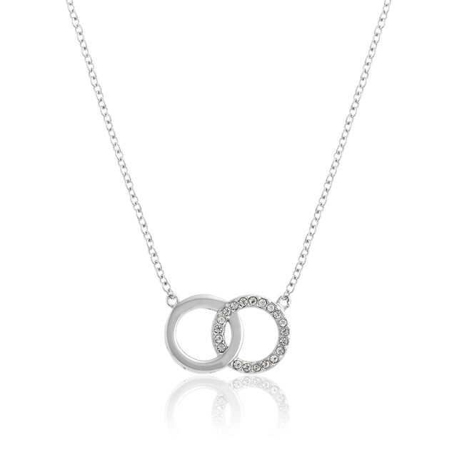 Olivia Burton Classic Bejewelled Interlink Necklace Silver