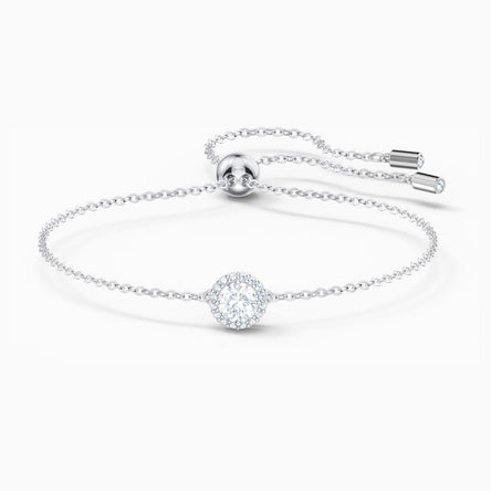 Swarovski Angelic Round Bracelet, White, Rhodium Plated