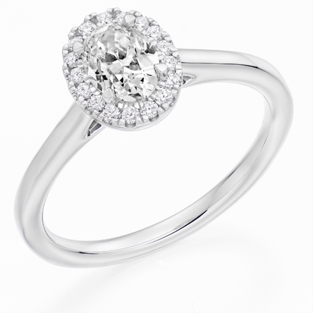 Platinum Oval Diamond Halo Engagement Ring