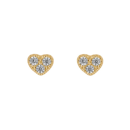 Gecko Gold Heart Stud Earrings