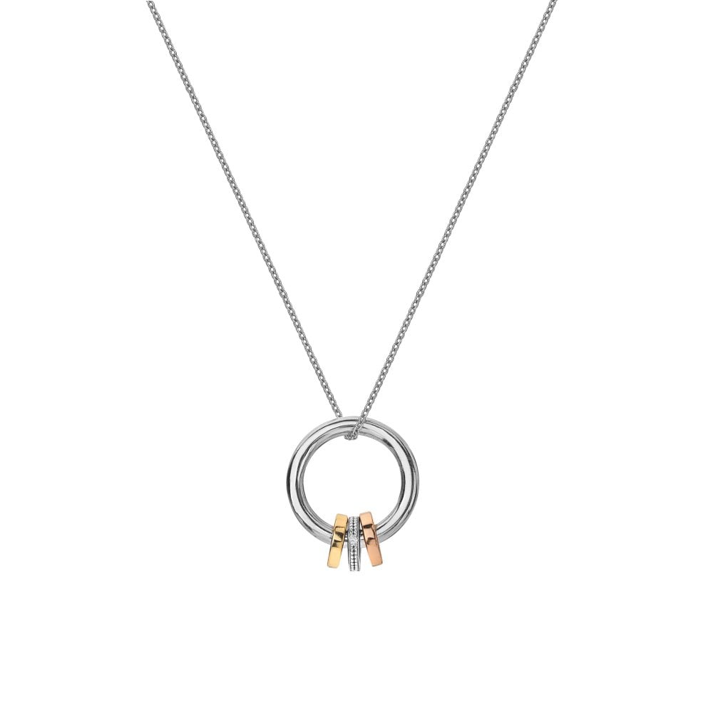 Hot Diamonds Trio Gold Barrel Pendant