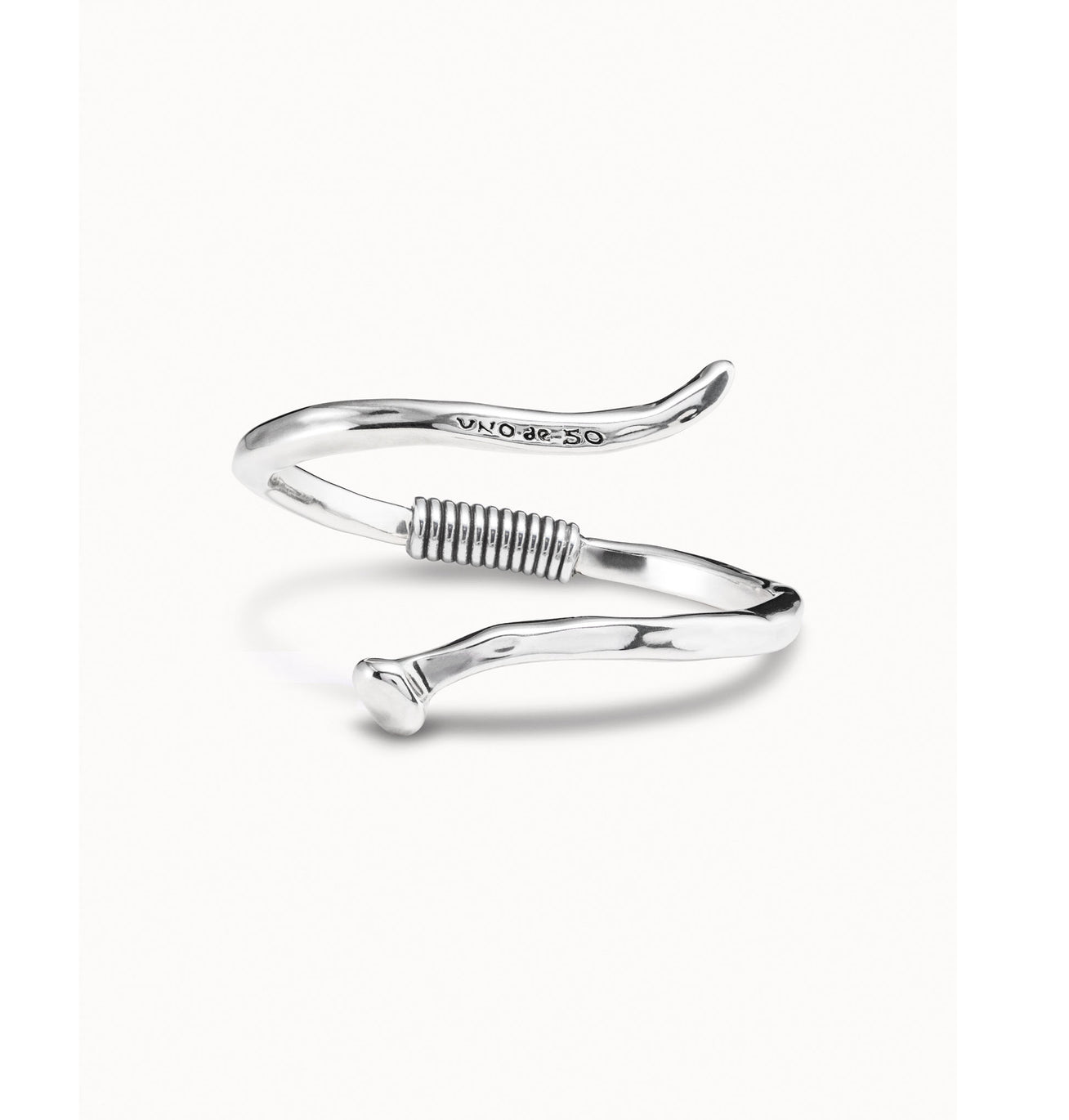 UNO de 50 Silver Spiralled Nail Bracelet